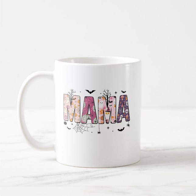 Taza De Café Pastel Ghost and Pumpkin Mama Coffee Cup (Izquierda)