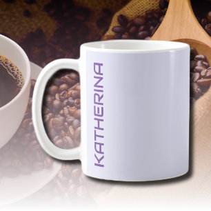 Taza De Café Pastel Lavanda Color Sólido Clásico Personalizado