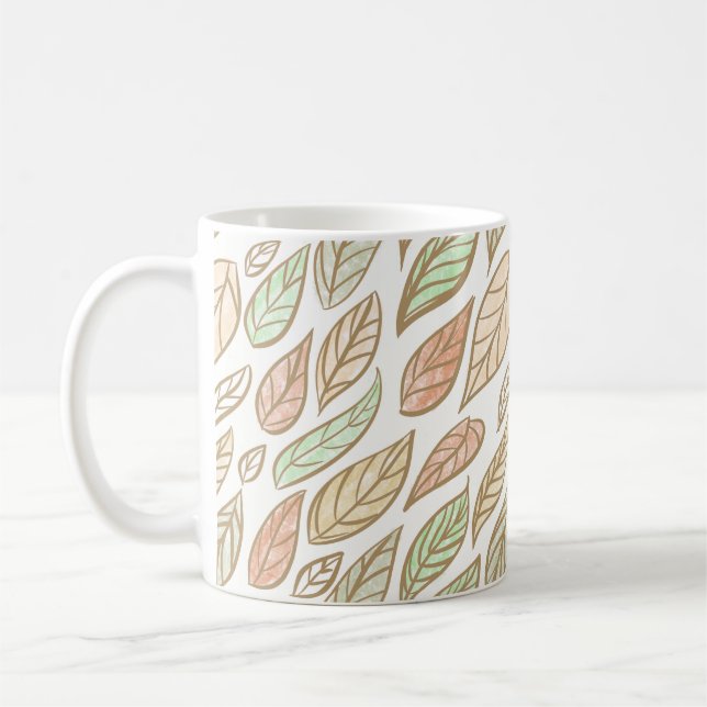 Taza De Café Pastel Leaf Drift Botanical (Izquierda)