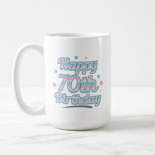 Taza De Café Pastel lindo celebrando el 70 cumpleaños