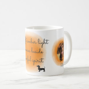 Taza De Café Pastel Naranja Acuarela Dachshund Foto Personaliza
