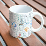 Taza De Café Pastel nombre personalizado vela náutica<br><div class="desc">Los niños Pastel personalizados nombran el tema náutico de la vela personalizado plantilla de la taza. Hace un personalizado encantador y personalizado para niños y hombres - padre,  hermano,  abuelo,  novio,  colega y todos los que aman el mar,  el océano,  la vela,  la pesca y las aventuras.</div>