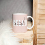 Taza De Café Pastel Pink Hello Y You Name Moderno<br><div class="desc">Pastel Pink Hello Y You Name Moderno</div>