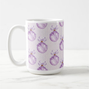 TAZA DE CAFÉ PASTEL PURPLE HOLIDAY CHRISTMAS ORNAMENTES