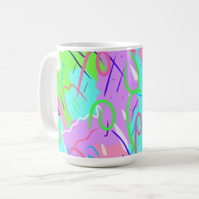 Taza De Café Pastel Resumen de Arte Pop (Anverso izquierdo)