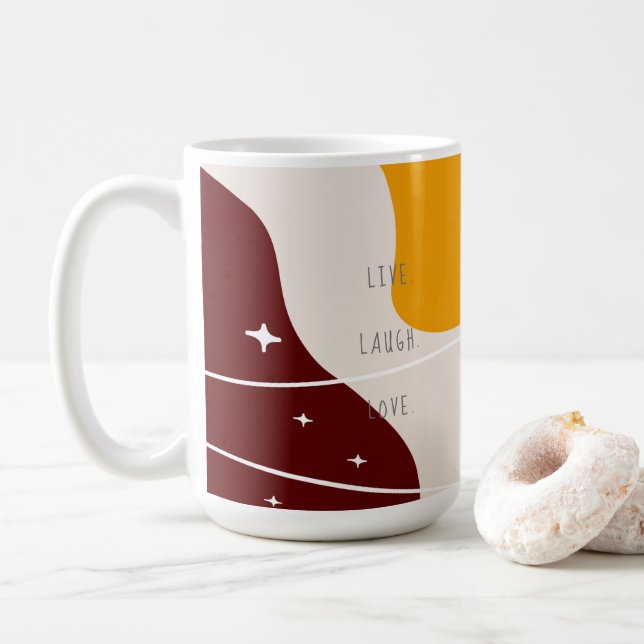 Taza De Café Pastel Resumen Lauder en vivo Amor (Con donut)