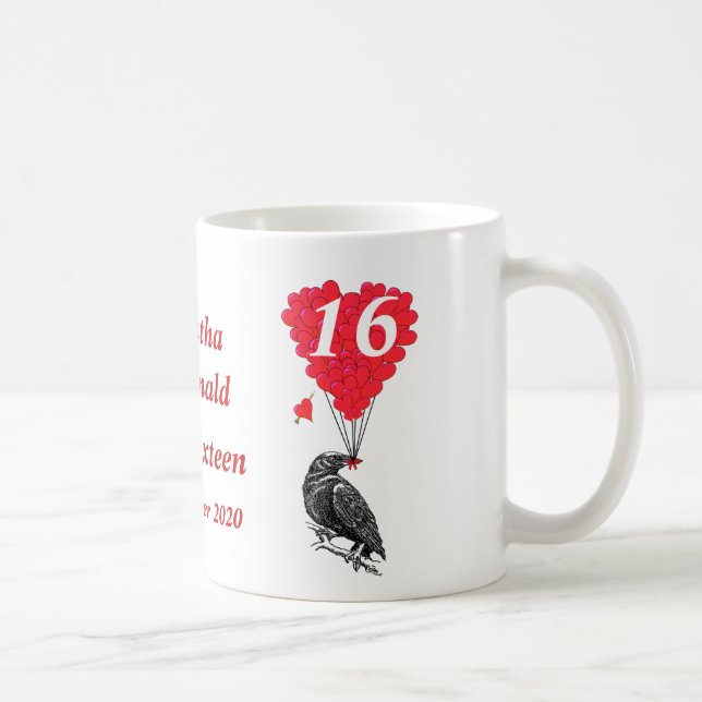 Taza De Café Pastel romántico y personalizado Dieciséis (Derecha)