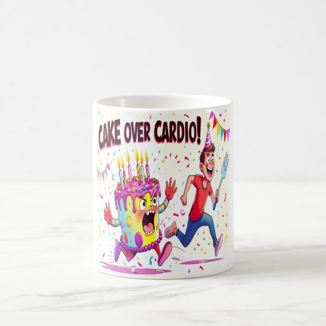 Taza De Café Pastel sobre Cardio Funny Cumpleaños (Centro)