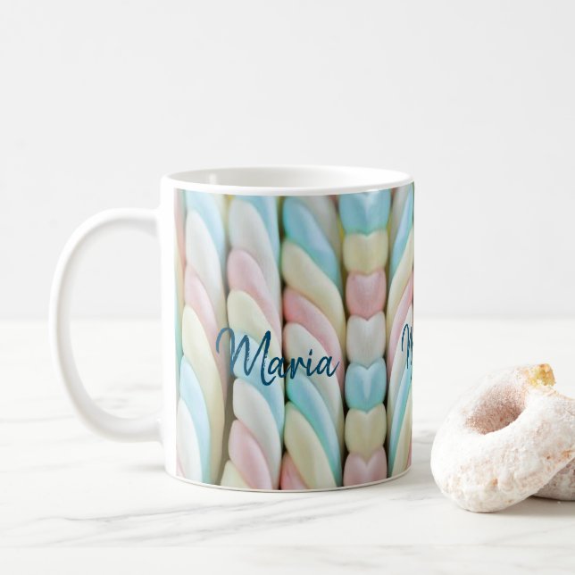 Taza De Café Pastel Stripe Mug (Con donut)