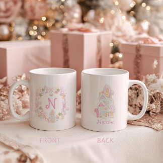 Taza De Café Pastel Sweet Holiday Treats Monogram Crest