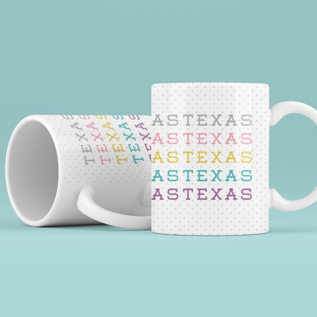 Taza De Café Pastel Texas, Texas, Texas (Subido por el creador)