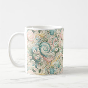 Taza De Café Pastel Whimsy Swirls: Un sueño de verano en Cottag