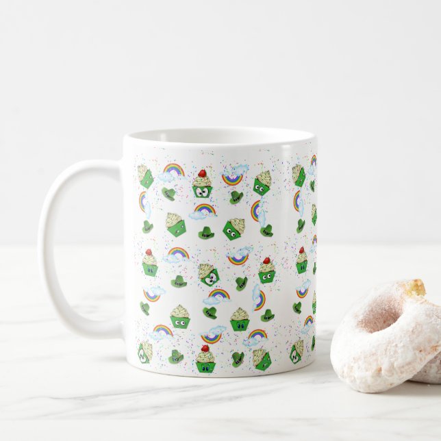 Taza De Café Pasteles de Mug Mug del Día de San Patricio (Con donut)