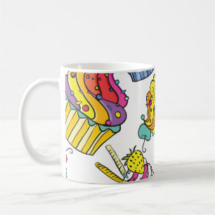 Taza De Café Pasteles de Neon: Patrón de Arte Pop.