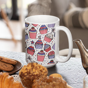 Taza De Café Pasteles dibujados a mano por el patriotismo del 4