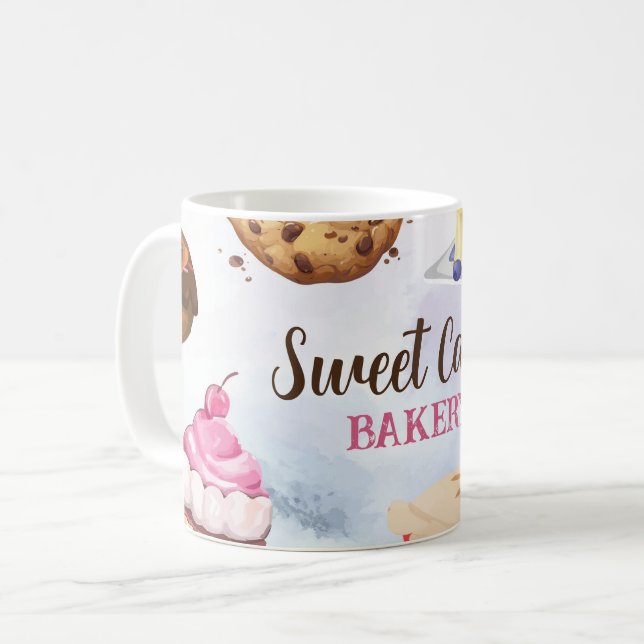 Taza De Café Pasteles pasteles de panadería y berenjenas (Anverso izquierdo)