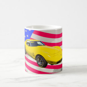 Taza De Café Pastinaca 1975 del Corvette con la bandera