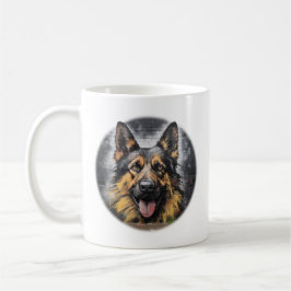 Taza De Café Pastor Alemán Arte Callejero