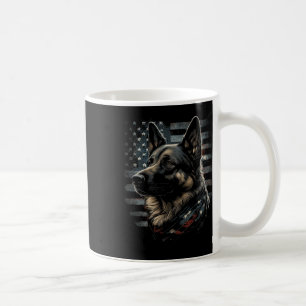 Taza De Café Pastor Alemán Bandera De Estados Unidos Patriótico