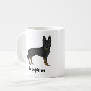 Taza De Café Pastor Alemán Bi-Black Alemán Perro Lindo Con Nomb