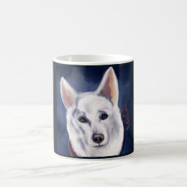 TAZA DE CAFÉ PASTOR ALEMÁN BLANCO