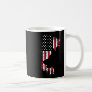 Taza De Café Pastor Alemán Camisa de Bandera Estadounidense Pat