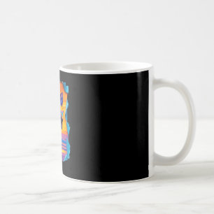 Taza De Café Pastor alemán con gafas de sol puesta de sol tropi