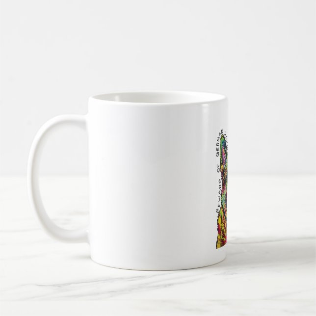 Taza De Café Pastor Alemán Corazón Psicodélico (Izquierda)