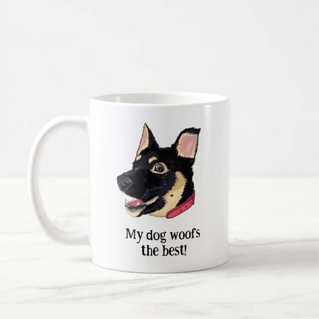 Taza De Café Pastor alemán de cachorro de cachorro - Perro aman (Izquierda)