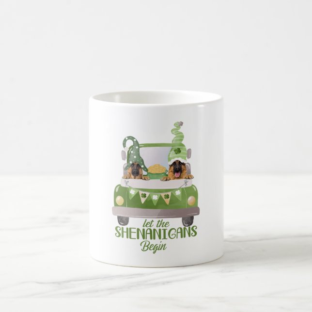 Taza De Café Pastor Alemán Deja Que Empiecen Los Shenanigans (Centro)