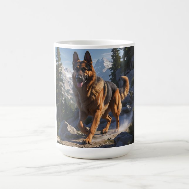 Taza De Café Pastor alemán elegante café Mug (Centro)