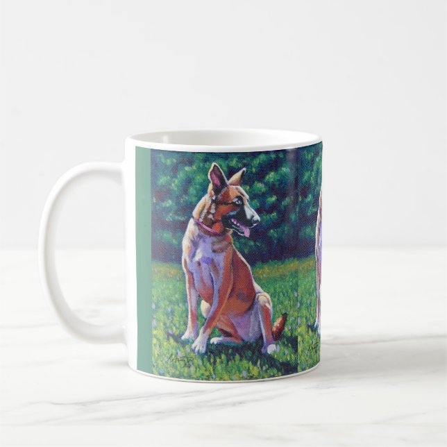 Taza De Café Pastor alemán en campo (Izquierda)