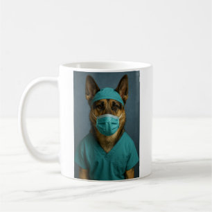 Taza De Café Pastor Alemán en Scrubs