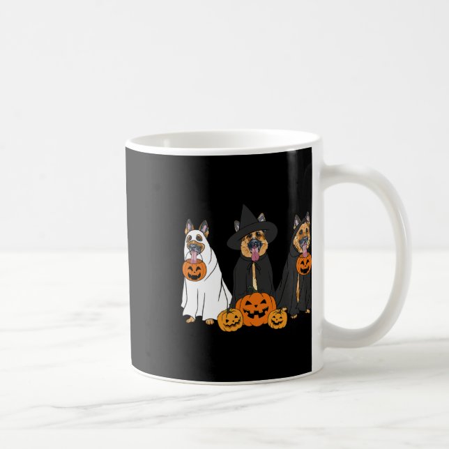 Taza De Café Pastor Alemán Fantasma Y Bruja (Derecha)