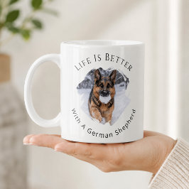 Taza De Café Pastor Alemán GSD Foto La Vida Es Mejor