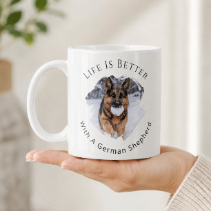 Taza De Café Pastor Alemán GSD Foto La Vida Es Mejor