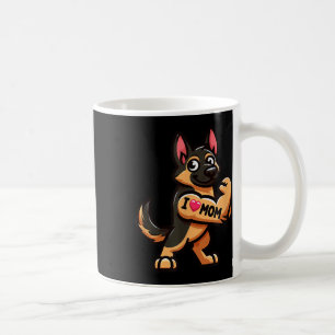 Taza De Café Pastor Alemán Me Encanta Mamá Tatuaje De Perro Gra