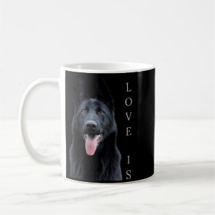 Taza De Café Pastor Alemán Negro Madre Padre Amor