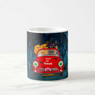 Taza De Café Pastor alemán perro conduciendo auto asusta Hallow