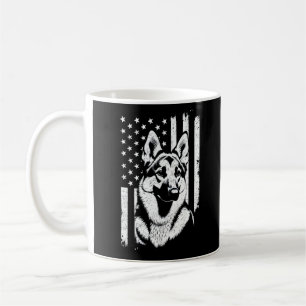 Taza De Café Pastor Alemán Perro Estados Unidos Bandera Norteam