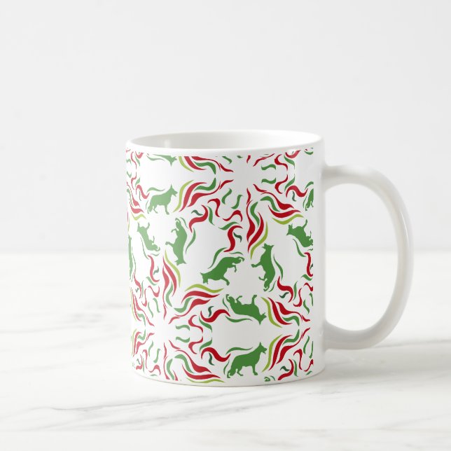 Taza De Café Pastor Alemán rojo verde (Derecha)