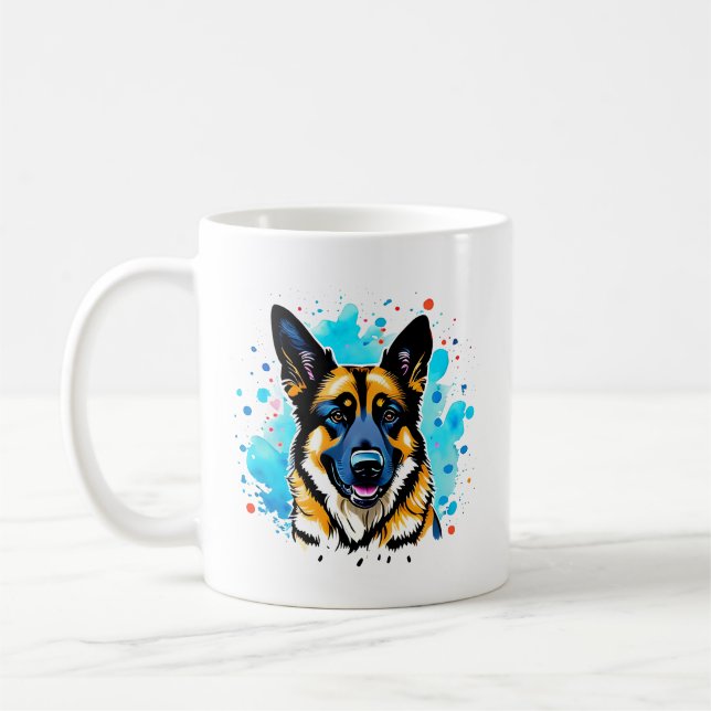 Taza De Café Pastor alemán Splash Mug (Izquierda)