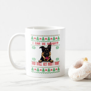 Taza De Café Pastor alemán travieso Navidades feos suéter