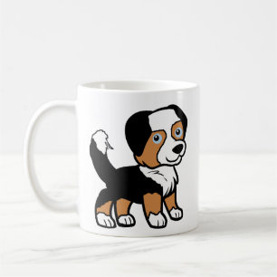 Taza De Café Pastor Australiano Black Tri Caricatura Con Cola