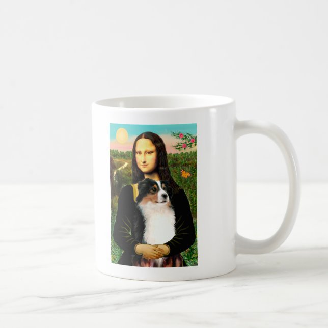 Taza De Café Pastor Australiano de Mona Lisa (Tri) (Derecha)