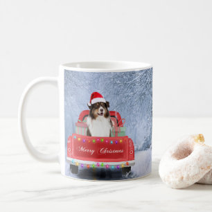 Taza De Café Pastor australiano en Navidades de Nieve