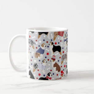 Taza De Café Pastor Australiano Patriótico / Perro Aussie