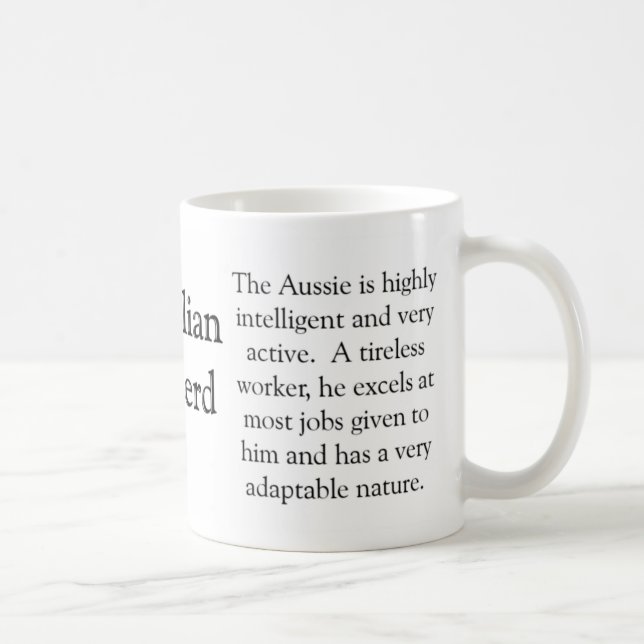 Taza De Café Pastor australiano Trivia Mug (Derecha)