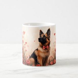 Taza De Café Pastor Belga con Rosas - Día de San Valentín