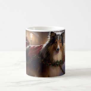 Taza De Café Pastor de Shetland Temporada Navideña Festiva